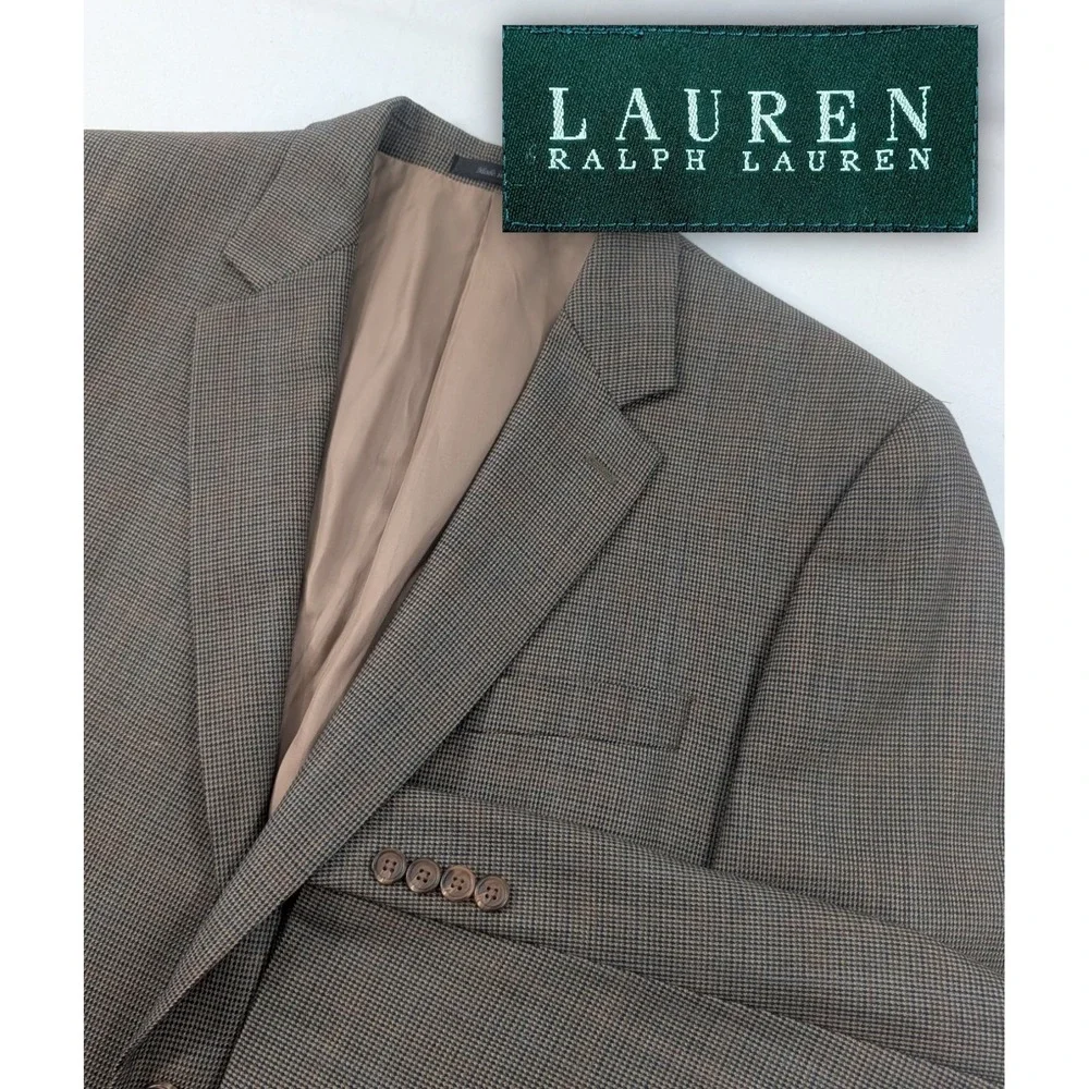 Lauren Ralph Lauren Blazer Sport Coat Sports Jacket Wool Subtle Plaid 44R 48